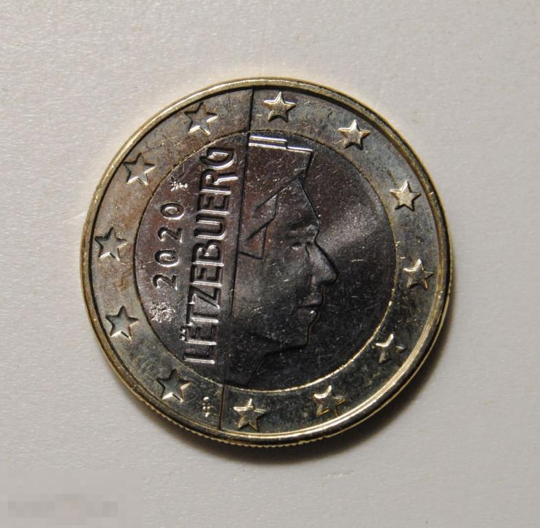 1 евро 2020 год Люксембург UNC