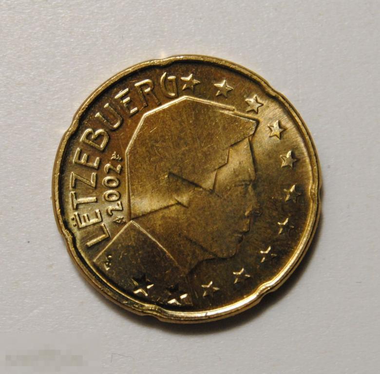 20 евро центов 2002 года Люксембург UNC