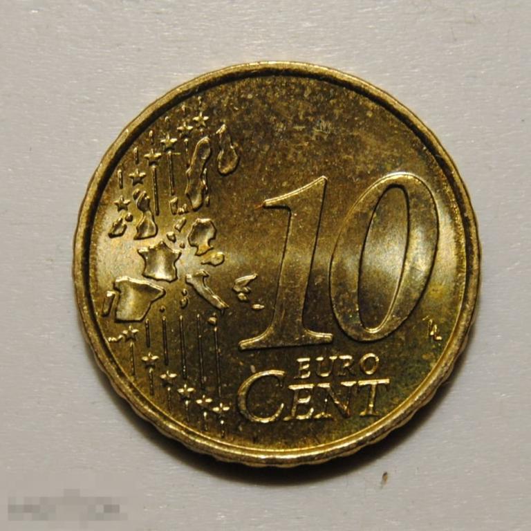 10 евро центов 2002 года Греция F UNC