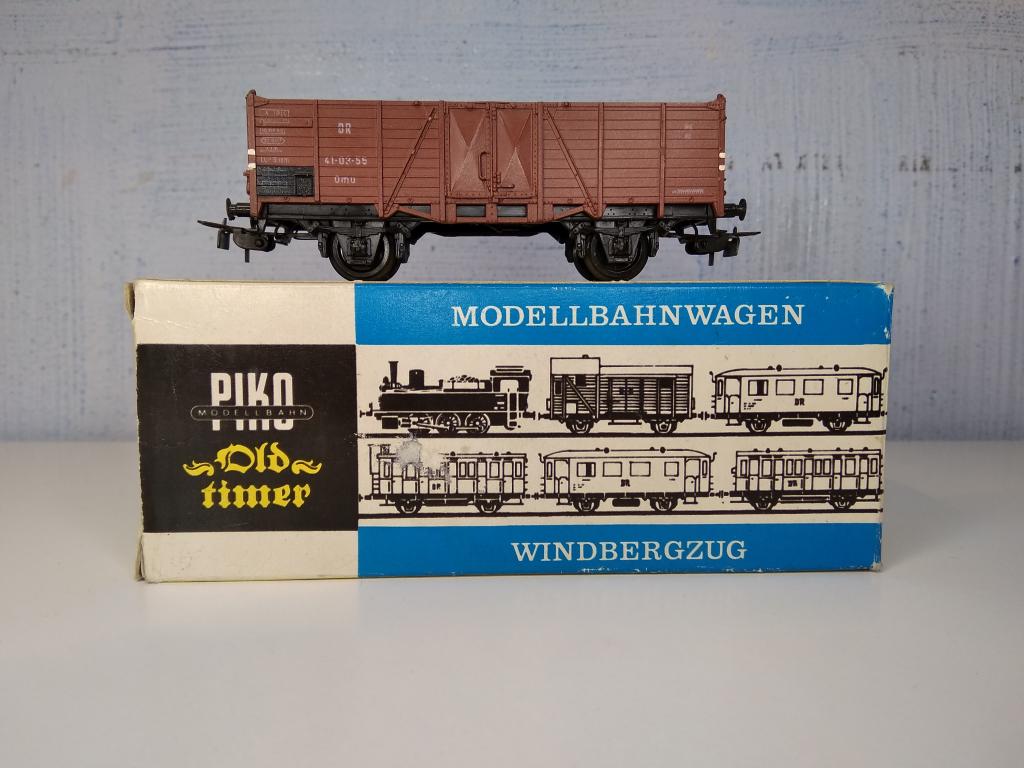 16мм.(HO) Piko 2-х осный полувагон DR под дерево,в коробке