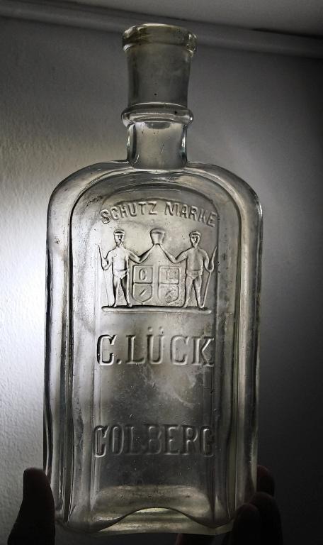 430мл старинная бутылка G. Luck Golberg  стекло герб Пруссия Германия 19 век