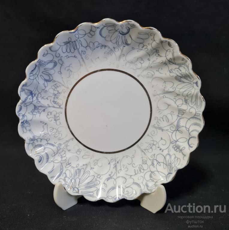 БЛЮДЦЕ ОТ КОФЕЙНОЙ ПАРЫ САДИК КОСТЯНОЙ ФАРФОР ЛФЗ СССР 🔹🔹🔹51 13