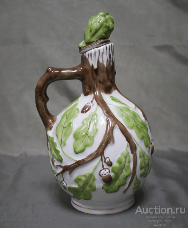 Штоф кувшин Дубовые листья, ЛФЗ, высота 21 см (7)