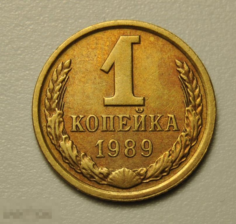 1 копейка 1989 года СССР Штемпельный блеск По Федорину №177