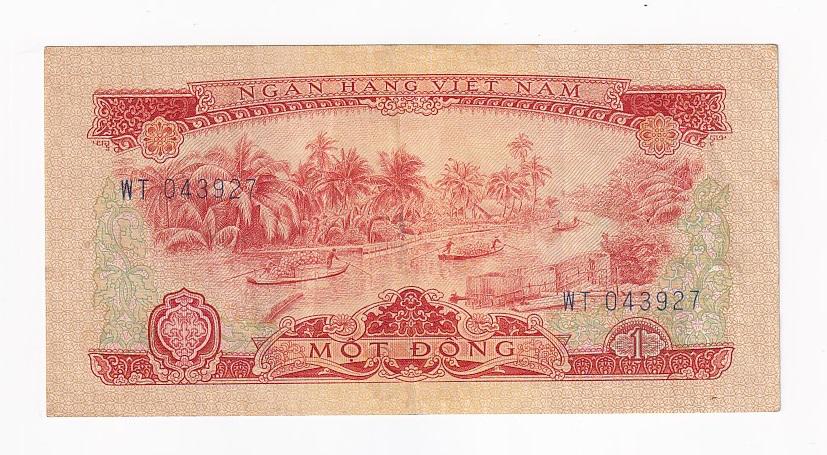 Южный Вьетнам Банкнота 1 донг 1966 1975 год WT 043927 VF+ (41585)
