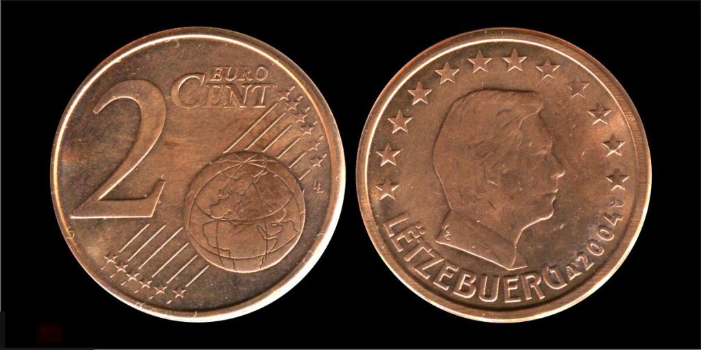 2 евро цента 2004 года Люксембург UNC