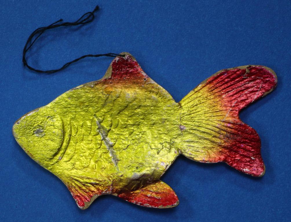 Ёлочная игрушка ЗОЛОТАЯ РЫБКА. Картонаж. СССР