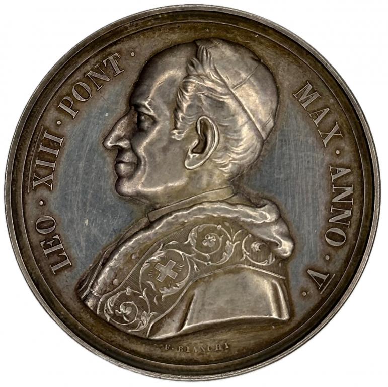 Италия Ватикан Медаль 1882 Лев XIII Silver Proof Spink#882 Очень редкая!