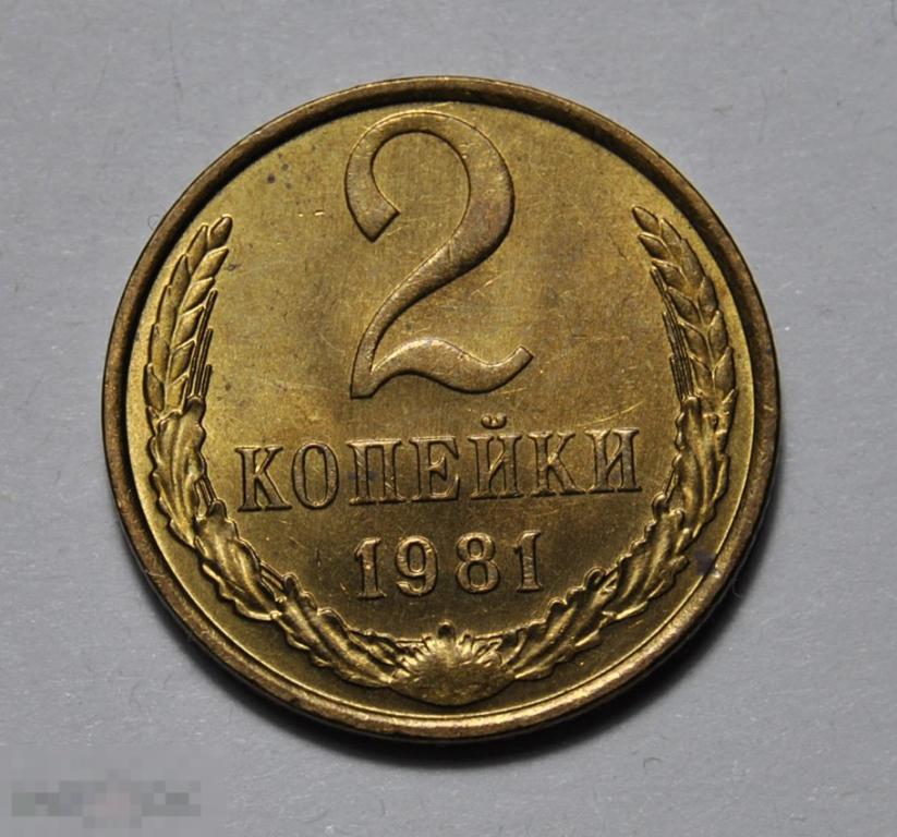 2 копейки 1981 год СССР UNC Штемпельный блеск