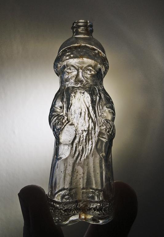 Дедушка старинный парфюмерный флакон бутылочка пузырек стекло Германия 1920