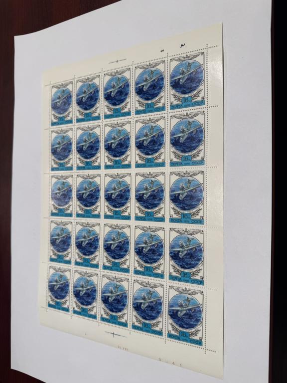 СССР, 1978 год, Самолёты, полный лист, 6 штук, **