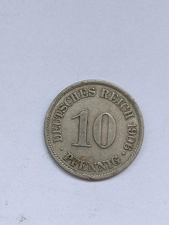 Германская империя.  10 пфеннигов 1906 год.