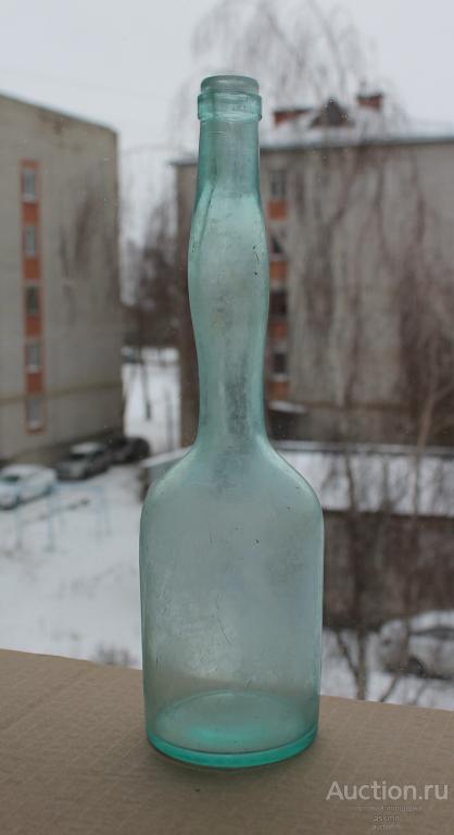 Бутылка настойка Английская горькая 24,5 см прозрачное стекло до 1917 года