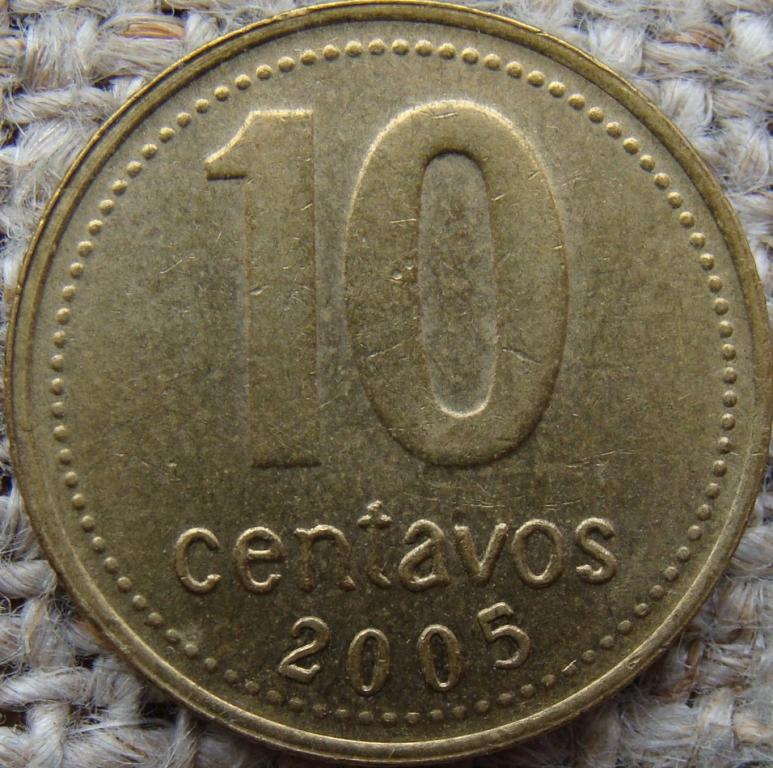 Аргентина 10 сентаво 2005 год