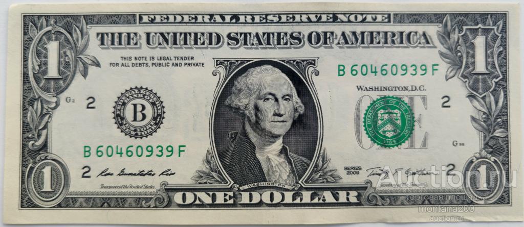 сша 1 доллар 2009 B