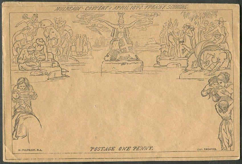 Великобритания (1840) конверт Малреди 1 пенни Mulready couvert FACSIMILE факсимиле новодел Германия