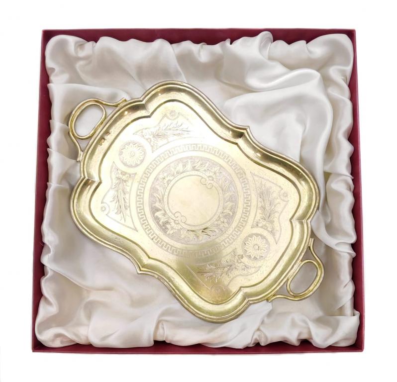 СЕРЕБРО 84 проба! РУССКИЙ СТИЛЬ, 1881 г! ВЕЛИКОЛЕПНЫЙ ПОДНОС! 390 гр