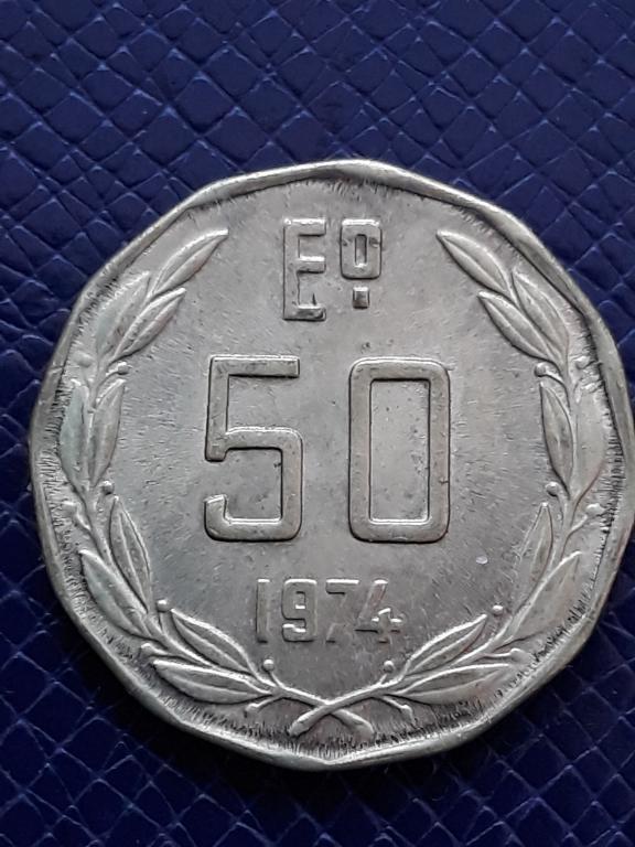 Чили 50 эскудо 1974 КМ 201