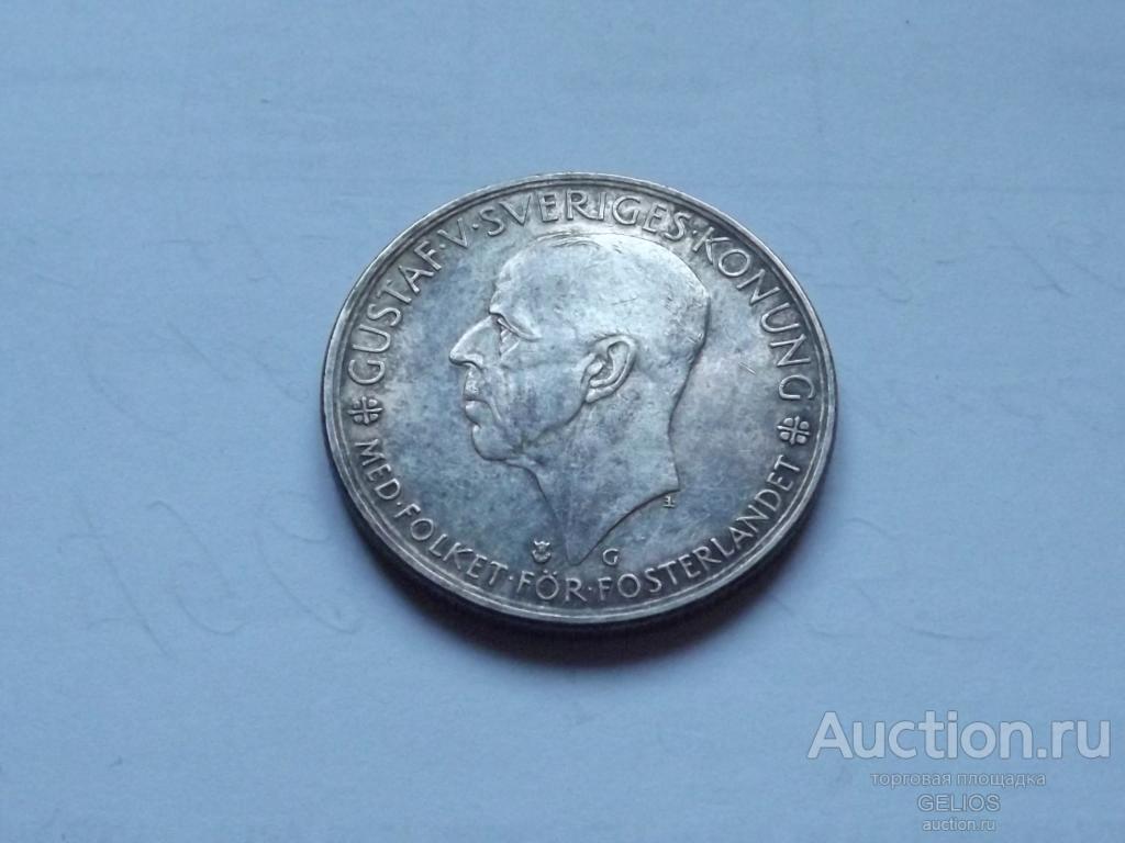 Швеция 5 крон 1935 Серебро 900 Риксдаг 500 лет Отличный Сохран!!!! Красивая Патина!!