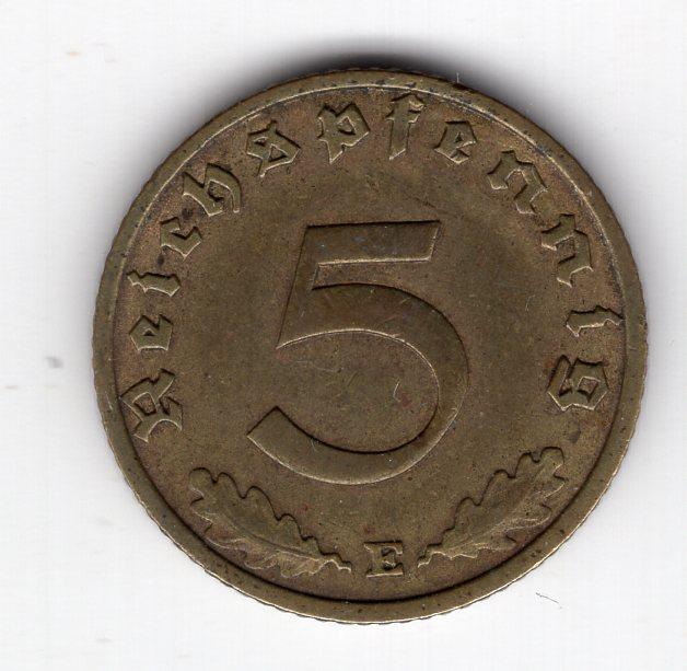 5 рейхспфеннигов - Германия - 1938 E