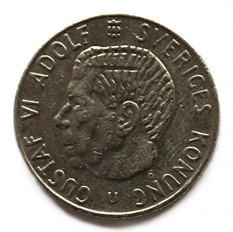 ШВЕЦИЯ 1 крона 1970 (KM# 826a). Густав VI Адольф