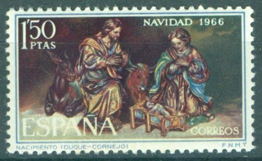Испания 1966 г.  Рождество Искусство Живопись негашеная**