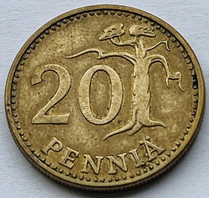 ФИНЛЯНДИЯ 20 ПЕННИ 1971 ГОД (А)