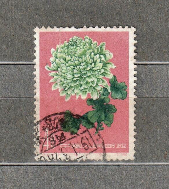 Китай 1961 год MI 584 Флора Цветы Хризантемы гашеная