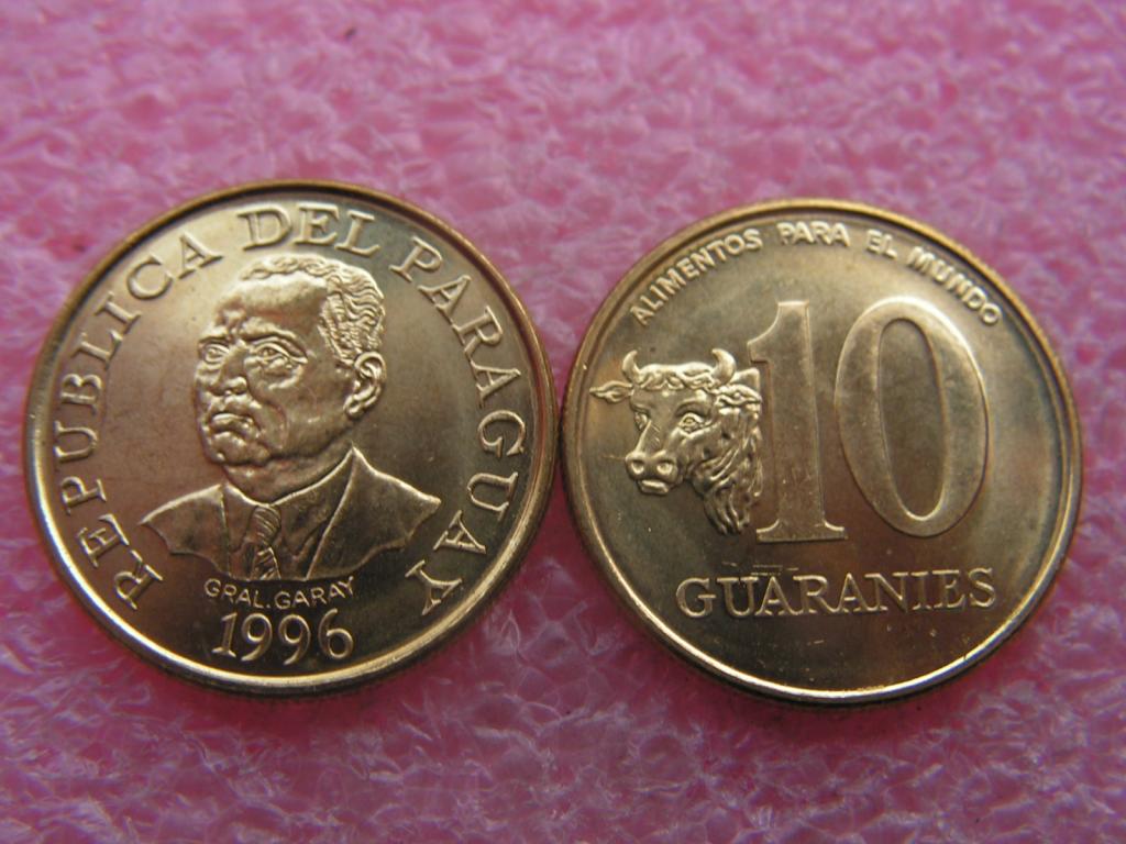 Парагвай 10 гуарани 1996 фао unc