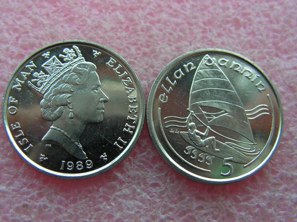 Мэн 5 пенсов 1989 KM#209,1 AA unc