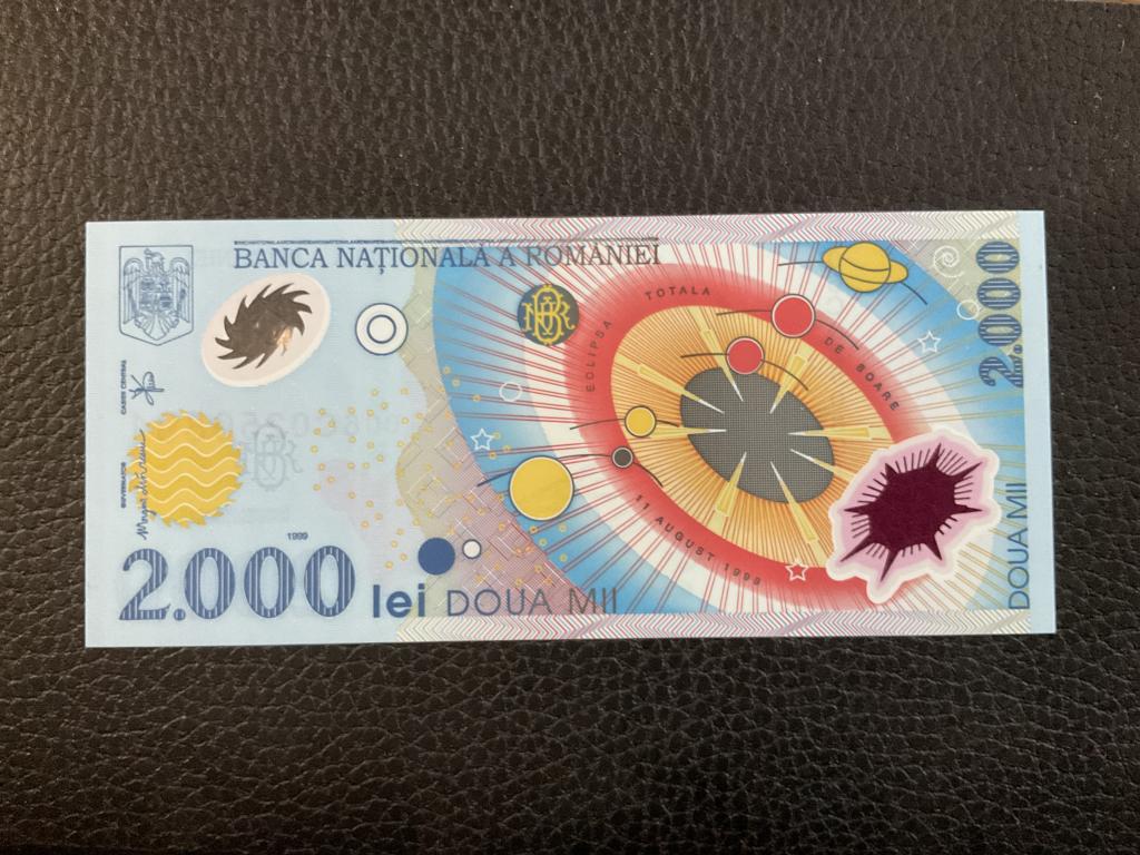 Румыния 2000 лей 1999 г. Полимер.unc