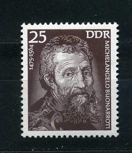 ГДР.  Микеланджело Буонарроти, итальянский скульптор. 1975**