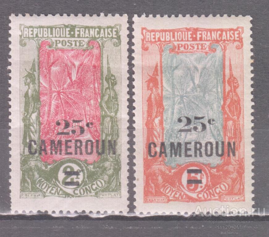 Камерун 1924 пальмы воины надпечатки Mi64,65 MH