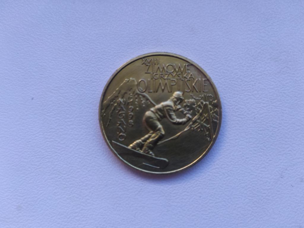 Польша 2 злотых, 1998 Олимпиада в Нагано ОРИГИНАЛ