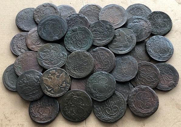 39 шт. ПЯТАКОВ БЕЗ ПОВТОРА ОТ ЕЛИЗАВЕТЫ ДО ЕКАТЕРИНЫ 1758-1796г....