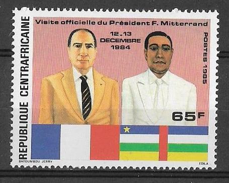 ЦАР 1985 г. Визит президента Франции Миттерана в ЦАР **