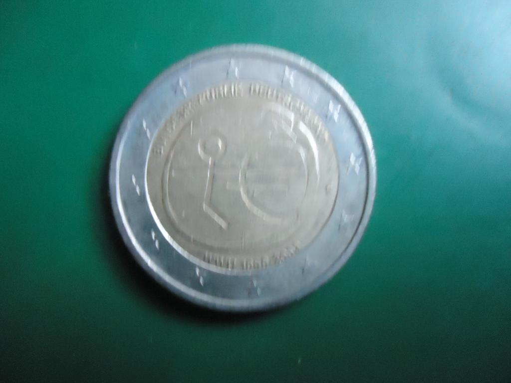 2009 г., .2 евро  Германия   юбилейная,  10 лет Экономическому валютному союзу.