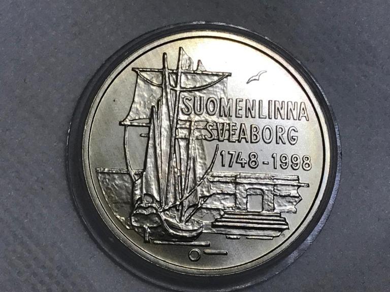Финляндия 100 марок 1998 Крепость Свеаборг  Серебро UNC / BU