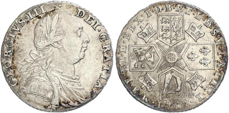 1787г. Великобритания. Георг III, шиллинг