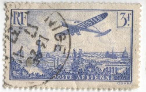 1936 Франция.Самолет над Парижем. 1м.гаш