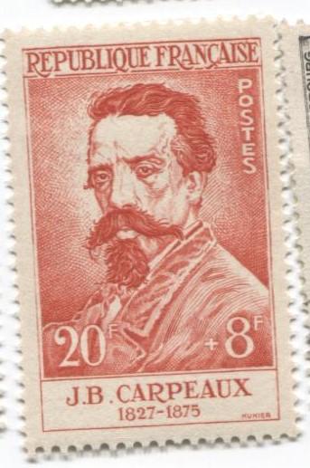1958 Франция.Выликие Французы. Карпо художник. 1м.**