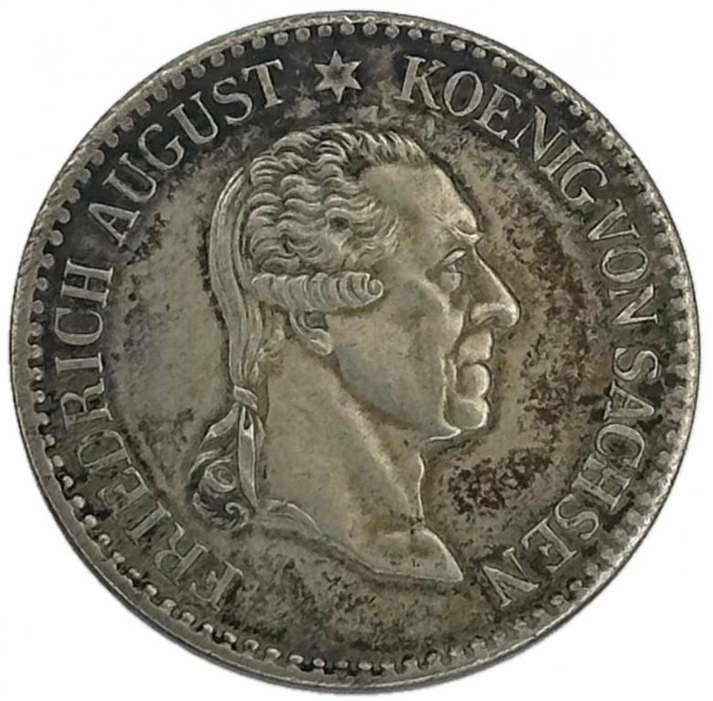 Германия Cаксония 1/6 талера 1827 UNC J#43 в отличном состоянии!
