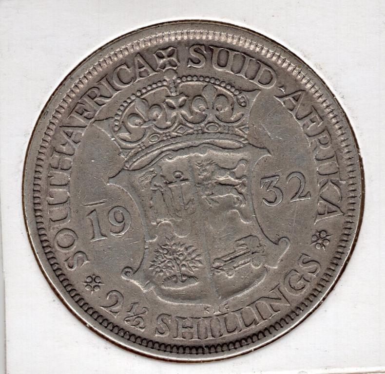 2-1/2 шиллинга (2,5 шиллинга) - ЮАР - 1932 - серебро 800