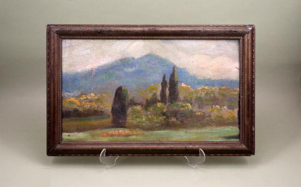 Крымский пейзаж с кипарисами Этюд н. XX в Крым