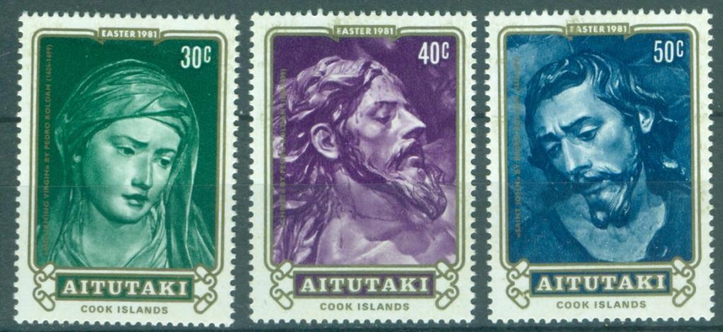 Аитутаки (Кука о-ва) 1981 г. серия  Пасха Скульптура негашеная **