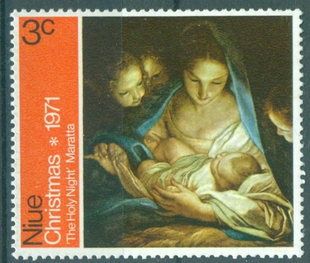 Ниуэ 1971 г. Рождество негашеная * (клей, след наклейки)