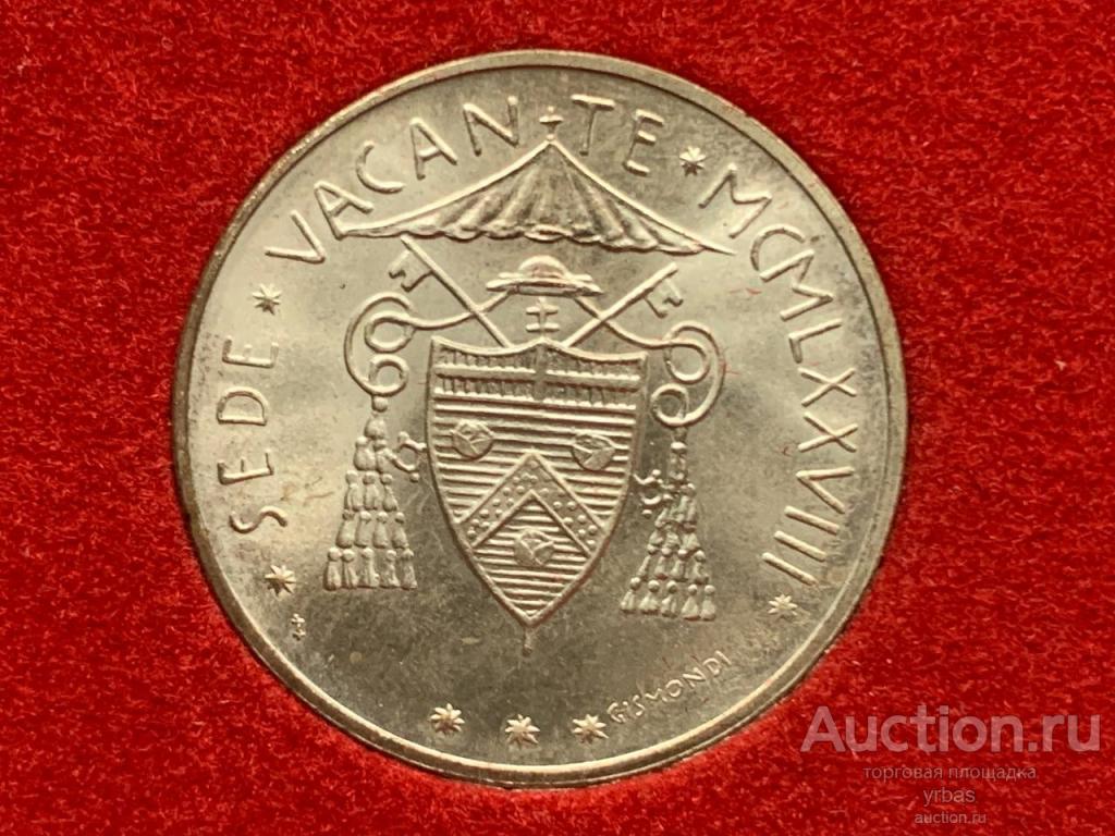 Ватикан 500 лир 1978 Вакантный свободный престол в буклете СЕРЕБРО