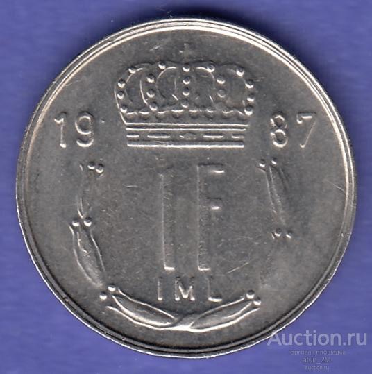 Люксембург. 1 франк. 1987 год. XF+