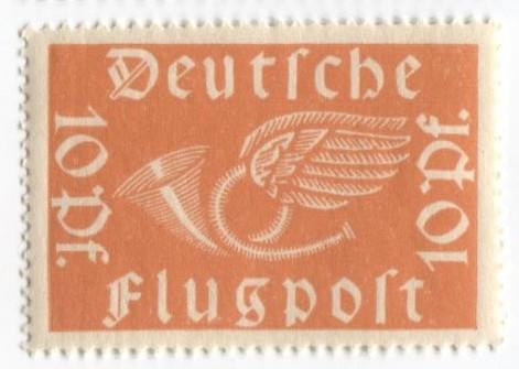 1919 Германия.Рейх.Авиапочта.Почтовый рожок с крылом 1м.**