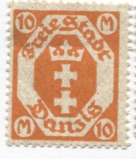 1922 Германия.Данциг.Стандарт Кресты из герба 10м. 1м.*